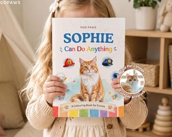 Personalized Cat Coloring Book From Pet Photo Career Custom Activity Book Gift For Kids