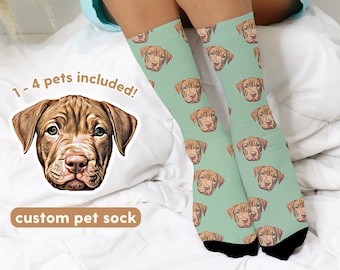 Custom Pet Photo Socks Personalized Pet Socks Custom Dog Socks Custom Cat Socks Fathers Day Gifts Cat Dad Gift Dog Dad Gifts Dog Face Socks