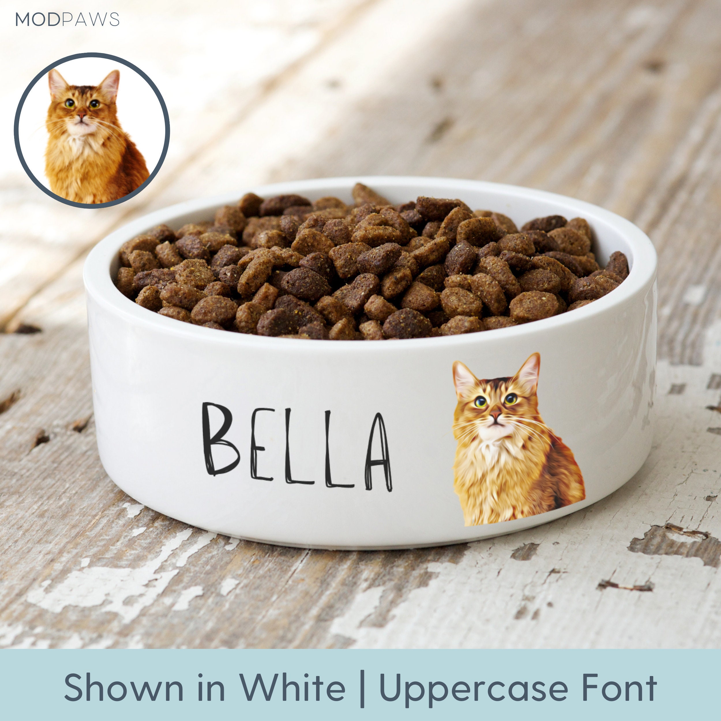 Custom Dog Bowl Using Pet Photo + Name Personalized Dog Bowl Personalized Cat Bowl Custom Cat Bowl Personalized Pet Bowls Custom Pet Bowl