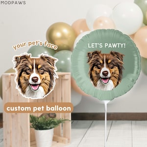 Benutzerdefinierter wiederverwendbarer Haustierballon mit Haustierfoto-Partyzubehör, Hundegeburtstagsballons, Hundegeburtstagsdekorationen, alles Gute zum Geburtstag, Katzenpartyzubehör