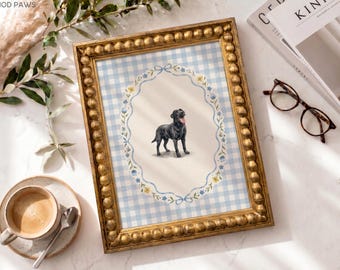 Custom Watercolor Floral Sketch Portrait Personalized Dog Painting Cat Loss Memorial Keepsake Gift