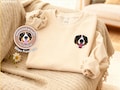Custom Pet Portrait Embroidered Sweater – Personalized Dog and Cat Embroidery Pullover Crewneck Sweatshirt