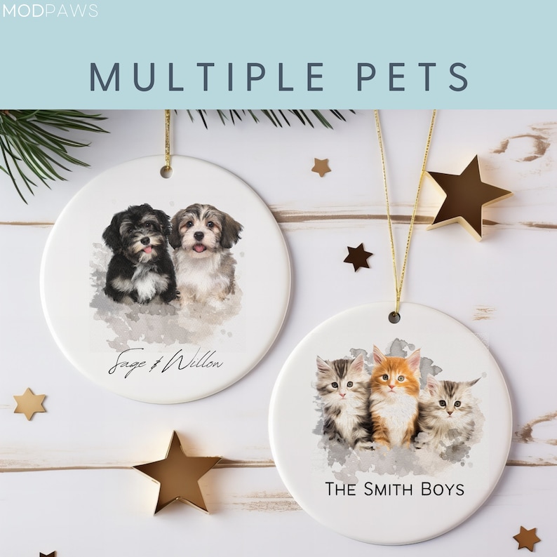 Personalized Pet Watercolor Ornament