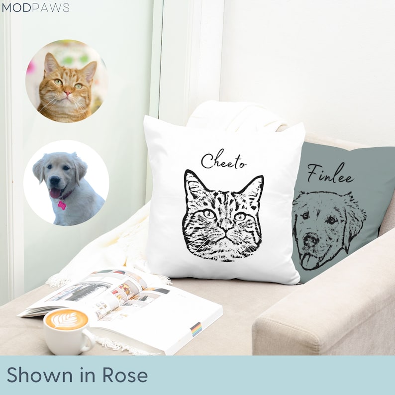 Custom Pet Pillow Using Pet Photo Name Custom Dog Pillow Etsy