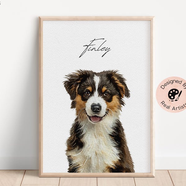 Spersonalizowane portrety akwarelowe z wykorzystaniem zdjęć zwierząt Spersonalizowane cyfrowe portrety psów Portrety kotów Spersonalizowane portrety psów Sztuka pamiątkowa dla zwierząt