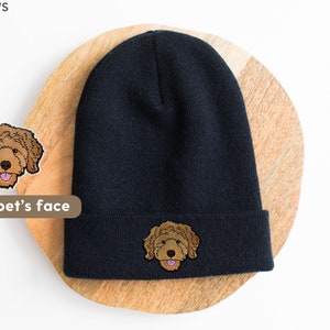 Custom Pet Beanie Using Pet Photo Personalized Dog Winter Hat Custom Cat Toboggan Hat Beanies for Men or Women Ladies Snow Hat Skullcap