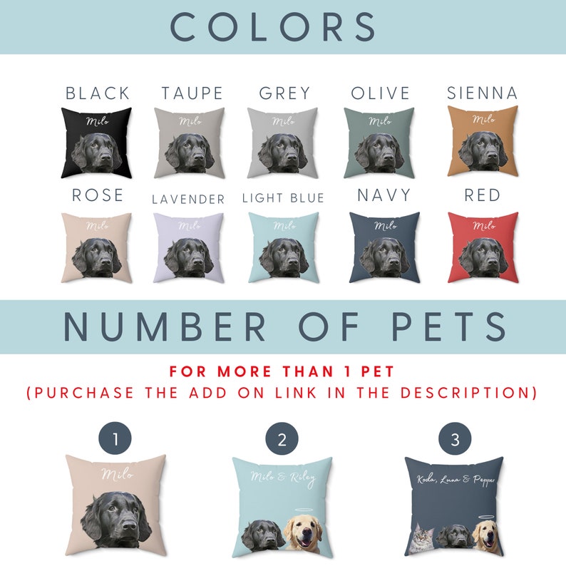 Custom Pet Pillow Using Pet Photo Name Custom Cat Dog Pillow Etsy