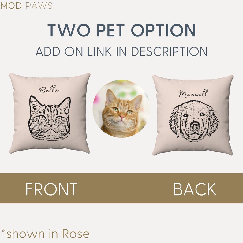 Custom Pet Pillow Using Pet Photo Name Custom Cat Pillow Personalized Cat Pillows Cases Cat Picture Pillow Pet Picture Pillow image 5