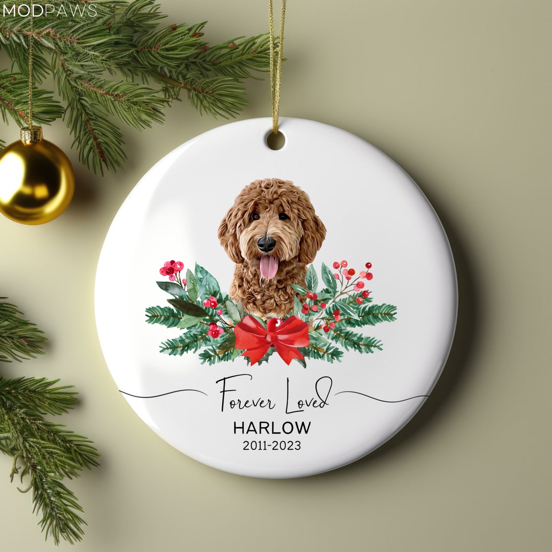 Personalized Pet Memorial Watercolor Ornament Using Pet's Photo + Name ...