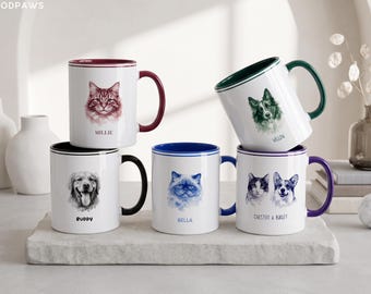 Personalized Classic Pet Photo Coffee Cup Custom Dog Mom Keepsake Name Ceramic Mug Present