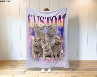 Custom Pet Blanket Using Pet Photo + Name Custom Dog Blanket Personalized Dog Blankets Cat Picture Blanket Pet Photo Blanket Dog Dad Gift