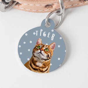 Custom Cat Tags Using Pet Photo + Name Pet ID Tags Name Dog Tag Pet ID Tags Personalized Dog Tags Cat ID Tags Dog Tags for Collars Cat Tag