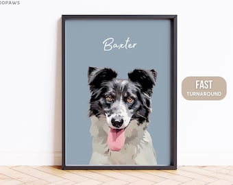 Custom Pet Portraits Using Pet Photo Personalized Digital Dog Portraits Cat Portraits Custom Dog Portraits Custom Pet Art Pet Drawing Poster