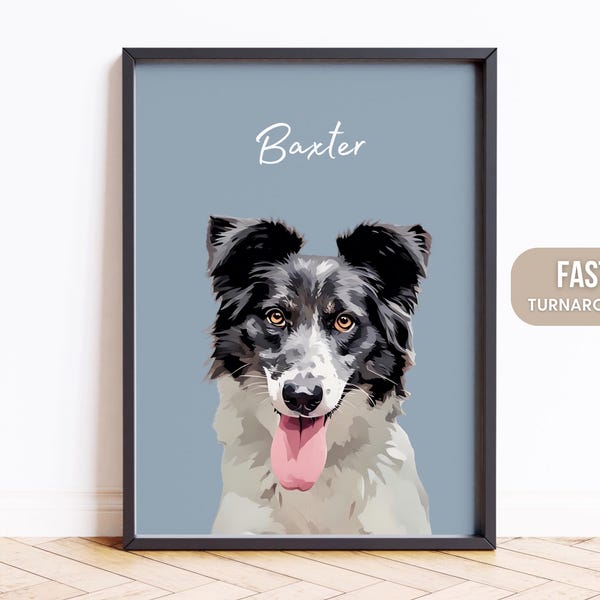 Custom Pet Portraits Using Pet Photo Personalized Digital Dog Portraits Cat Portraits Custom Dog Portraits Custom Pet Art Pet Drawing Poster