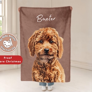 Manta personalizada para mascotas con foto y nombre de mascota, manta personalizada con retrato de perro, mantas personalizadas para perros, manta con foto de gato, regalo para papá perro
