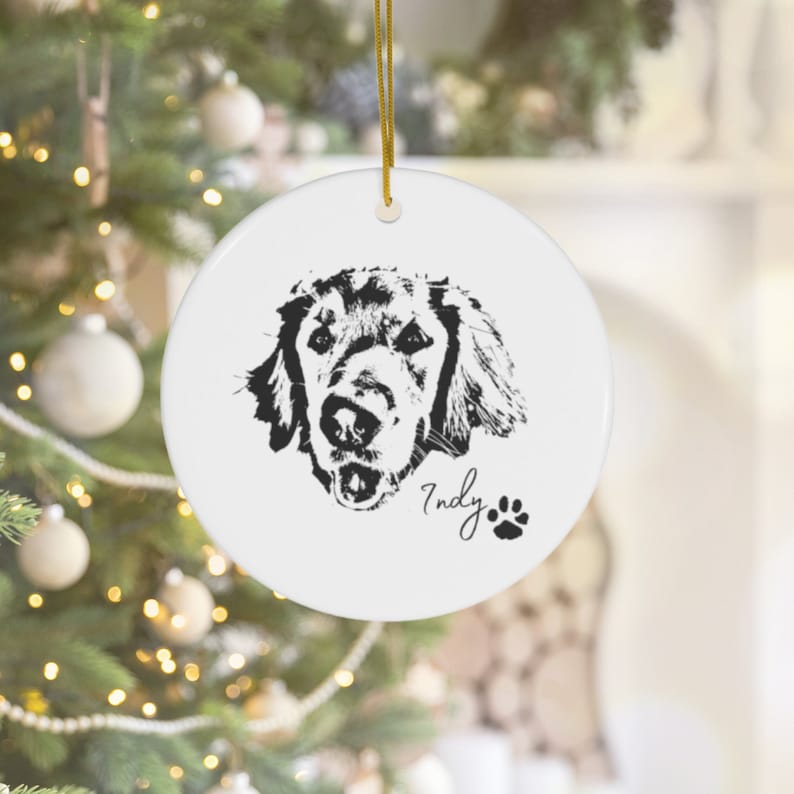 Personalized Pet Ornament Using Pet's Photo Name Custom Ornament Christmas Dog Ornament Personalized Dog Ornament Custom Dog Ornament image 1