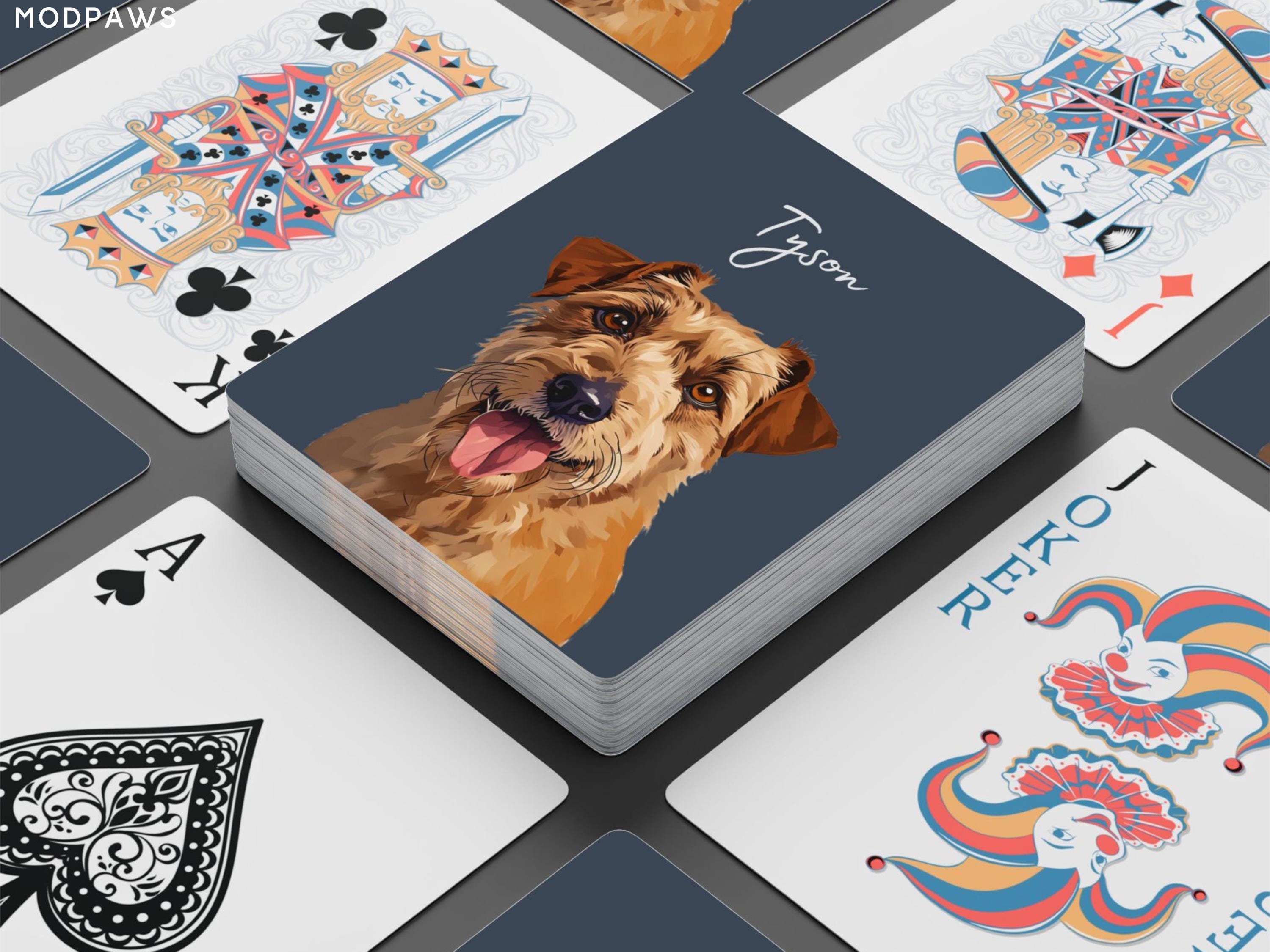 Custom Playing Cards With Pet Portrait Personalized Poker Cards Dog Playing Cards Custom Made Deck Cards Custom Poker Cards Cat Pack Cards