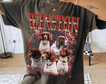 Custom Comfort Colors Vintage Pet TShirt Pet Photo + Name Custom Dog Shirt Personalized Shirt Custom T Shirts for Humans Cat Shirt 90's Tee