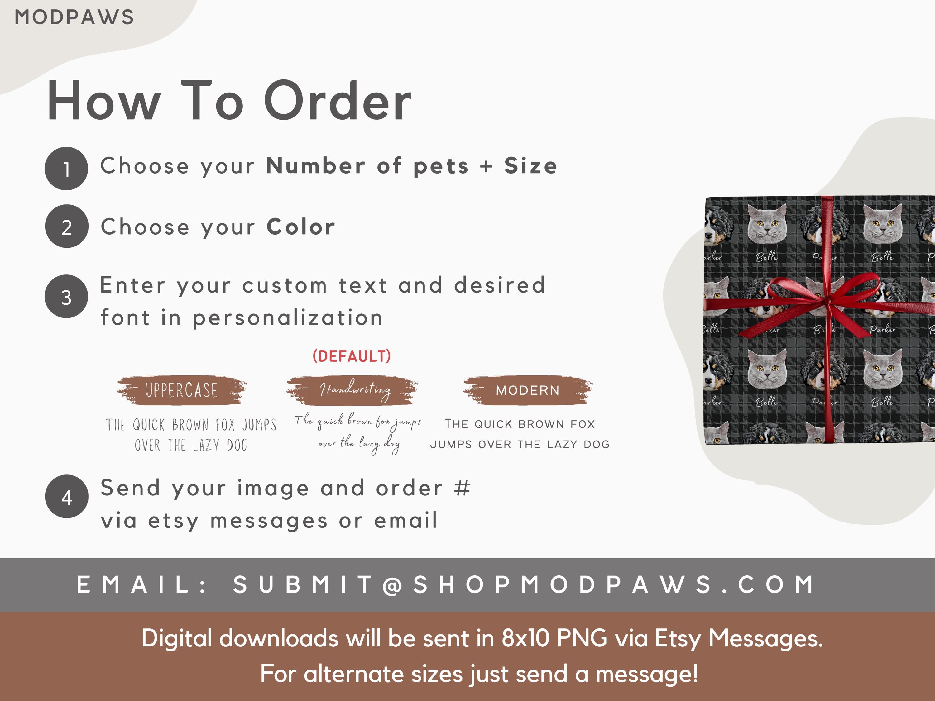 Custom Wrapping Paper Using Pet Photo Personalized Dog Christmas Wrapping Paper Cat Gift Wrapping Pet Gift Wrap Birthday Wrapping Paper
