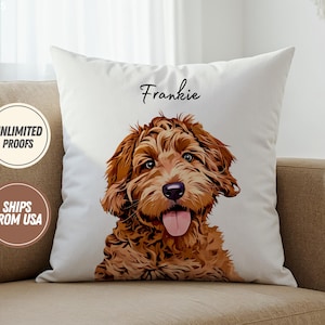 Custom Pet Pillow Using Pet Photo + Name Custom Cat Dog Pillow Personalized Cat Pillows Cases Cat Picture Pillow Pet Picture Pillow