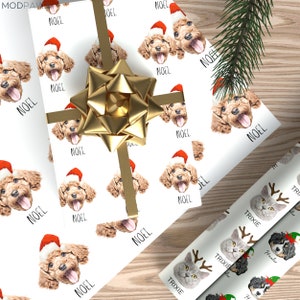 Custom Wrapping Paper Using Pet Photo Personalized Dog Christmas Wrapping Paper Cat Gift Wrapping Pet Gift Wrap Birthday Wrapping Paper