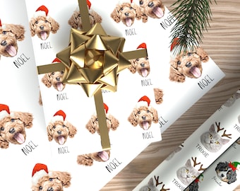 Custom Wrapping Paper Using Pet Photo Personalized Dog Christmas Wrapping Paper Cat Gift Wrapping Pet Gift Wrap Birthday Wrapping Paper