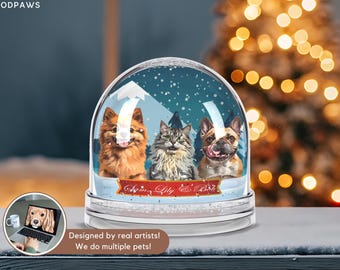 We Miss You - Customized Personalized Snow Ball Acrylic Ornament - Memorial Gift For Pet Loss Owners, Dog Mom, Dog Dad, Dog Lover Designed By Janet Investigative