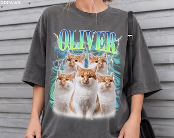 Funny Custom Comfort Colors Vintage Bootleg Cat Shirt Cat Photo Graphic Portrait Tee New Launch Sale