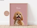 Custom Pet Portraits Using Pet Photo Personalized Digital Dog Portraits Cat Portraits Custom Dog Portraits Custom Pet Art Pet Drawing Poster