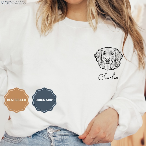 Custom Pet Sweater Using Pet Photo + Name Custom Dog Portrait Sweater Personalized Dog Pullover Dog Sweatshirt Dog Mom Gift Custom Cat Shirt