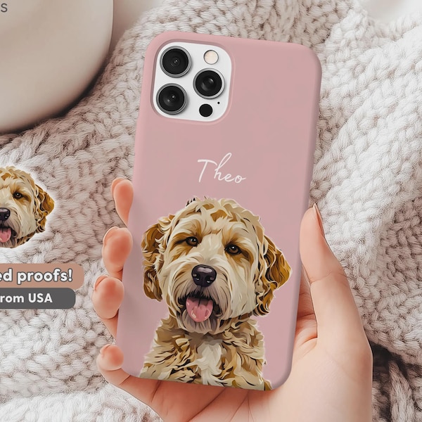 Funda personalizada para teléfono con foto y nombre de la mascota Funda personalizada para teléfono con perro Funda personalizada para teléfono con gato Funda personalizada para iPhone con diseño de gato