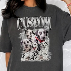 Chemise vintage pour animal de compagnie, couleurs confort personnalisées, photo de l'animal de compagnie + nom, chemise pour chien personnalisée, chemise personnalisée, t-shirts personnalisés pour humains, chemise pour chat, t-shirt des années 90