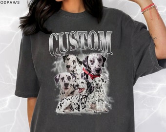 Custom Comfort Colors Vintage Pet Shirt Pet Photo + Name Custom Dog Shirt Personalized Shirt Custom T Shirts for Humans Cat Shirt 90's Tee