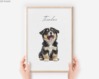 Aangepaste aquarelportretten met huisdierfoto Aangepaste aquarel hondenportretten Gepersonaliseerde huisdierportretcadeau Aangepast kattenportret huisdiergedenkteken