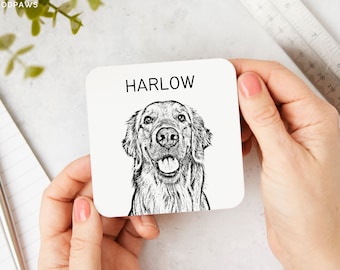 Dessous de verre personnalisés avec la photo d'un animal de compagnie + son nom Dessous de verre chat personnalisé Dessous de verre chien personnalisé Dessous de verre teckel Cadeaux pour les amoureux des animaux Cadeaux chien papa maman