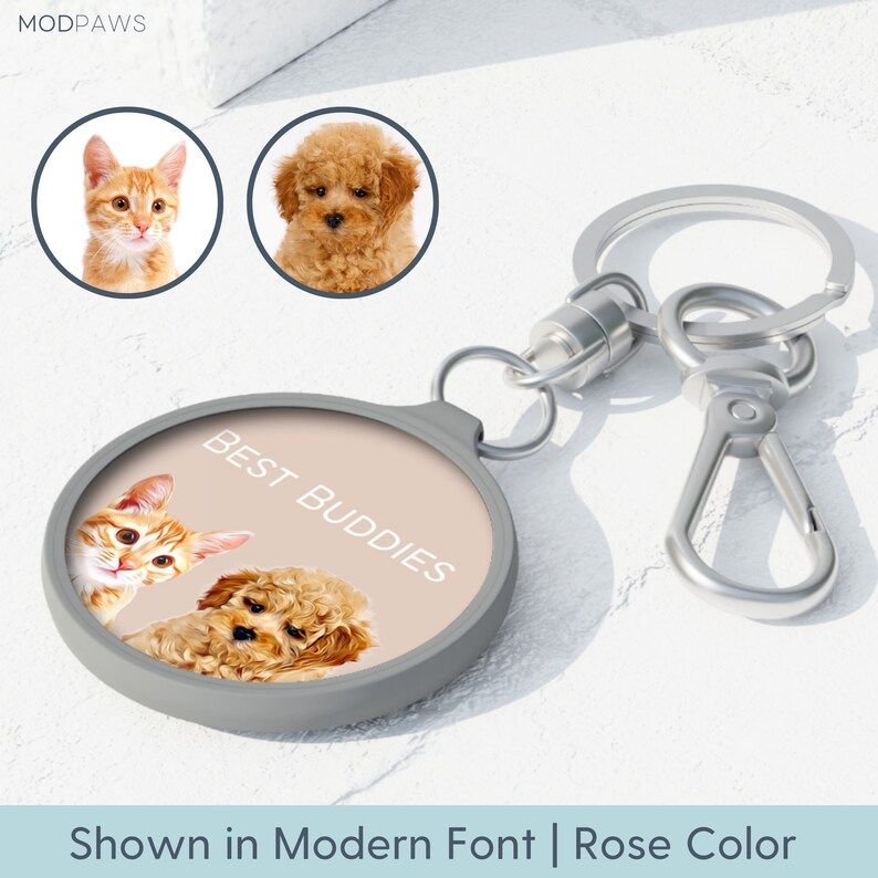 Custom Pet Keychain Pet Photo Name Personalized Dog Keychain Etsy