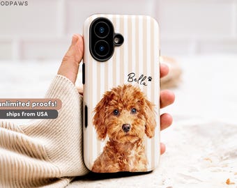 Custom Pet Striped Phone Case Using Pet Photo + Name Custom Dog Phone Case Custom Cat Phone Case Personalized Phone Case Cat iPhone Case