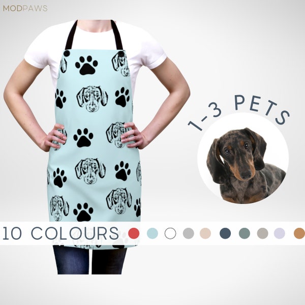 World Dog Show Apron For Groomers, Waterproof, Purple, With Puppy Appliqués