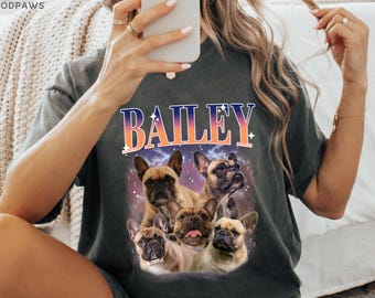 Custom Comfort Colors Vintage Pet TShirt Pet Photo + Name Custom Dog Shirt Personalized Shirt Custom T Shirts for Humans Cat Shirt 90's Tee