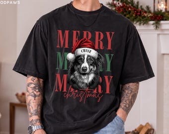 Custom Comfort Colors® Vintage Bootleg  Dog Photo Shirt Personalized Pet Portrait Tee Custom Dog Mom Gift Cute Pet Dad Shirt