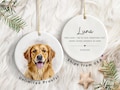 Personalized Pet Watercolor Ornament Using Pet's Photo + Name - Custom Ornament Christmas Dog Ornament Personalized Dog Ornament Custom Dog