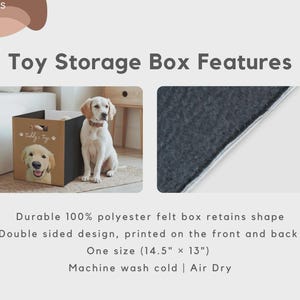 Custom Pet Toy Box Using Pet Photo Personalized Toy Box for Dog Toys Personalized Cat Toy Basket Custom Dog Toy Bin Cat Toy Storage Basket image 7