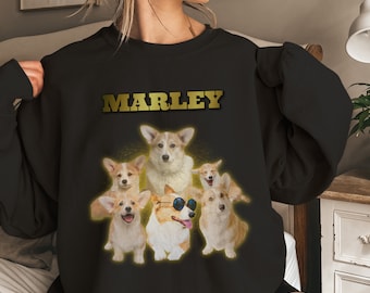 Custom Vintage Pet Sweater Using Pet Photo Custom Dog Portrait Sweater Personalized Dog Pullover Dog Sweatshirt Dog Mom Gift Custom Cat Tee