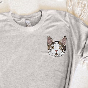 Custom EMBROIDERED Pet Shirt Pet Photo Name Custom Dog Shirt Personalized Dog Shirt Custom Dog T Shirts Custom Cat Shirt T-Shirts image 2