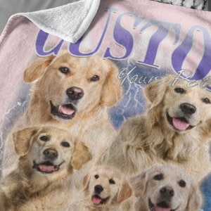 Custom Pet Blanket Using Pet Photo Name Custom Dog Blanket Personalized Dog Blankets Cat Picture Blanket Pet Photo Blanket Dog Dad Gift zdjęcie 8