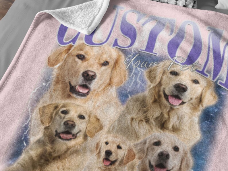 Custom Pet Blanket Using Pet Photo Name Custom Dog Blanket Personalized Dog Blankets Cat Picture Blanket Pet Photo Blanket Dog Dad Gift zdjęcie 8