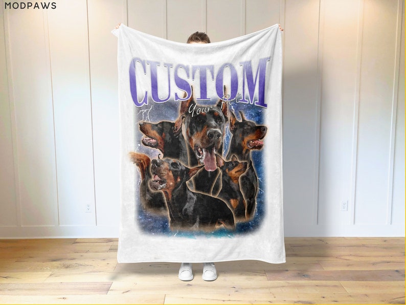 Custom Pet Blanket Using Pet Photo Name Custom Dog Blanket Personalized Dog Blankets Cat Picture Blanket Pet Photo Blanket Dog Dad Gift zdjęcie 1