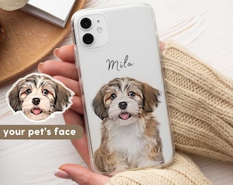 Custom Pet CLEAR Phone Case Using Pet Photo + Name Custom Dog Phone Case Custom Cat Phone Case Personalized Phone Case Cat iPhone Cases