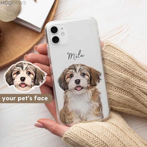 Coque de téléphone personnalisée pour animal de compagnie avec photo et nom de l'animal de compagnie Coque de téléphone personnalisée pour chien Coque de téléphone personnalisée chat Coque de téléphone personnalisée Coque iPhone chat