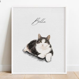 Custom Cat Watercolor Portraits Using Pet Photo Personalized Digital Dog Portraits Portraits Custom Pet Memorial Art Dog Portraits Custom